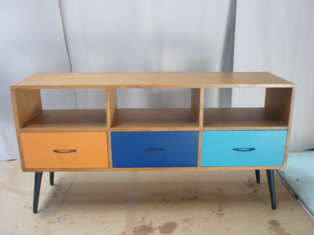 Custom Wood Furniture Wholesale - Comet 3 Coloured Drawer Tv Cabinet