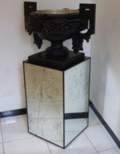 Pedestal/ Base for Urn With Antique Mirror