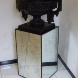 Pedestal/ Base for Urn With Antique Mirror